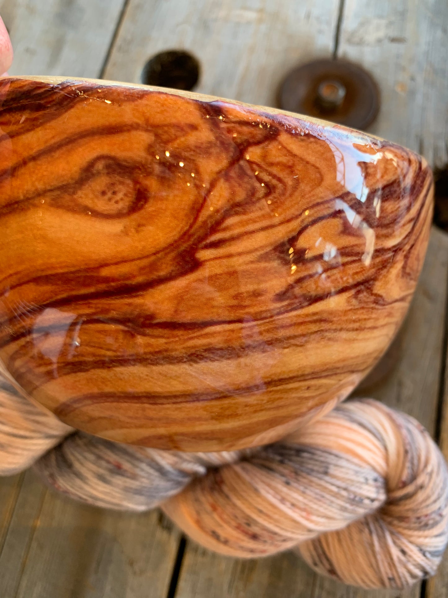Bols à laine en bois de Pin / Pine Wood yarn bowl
