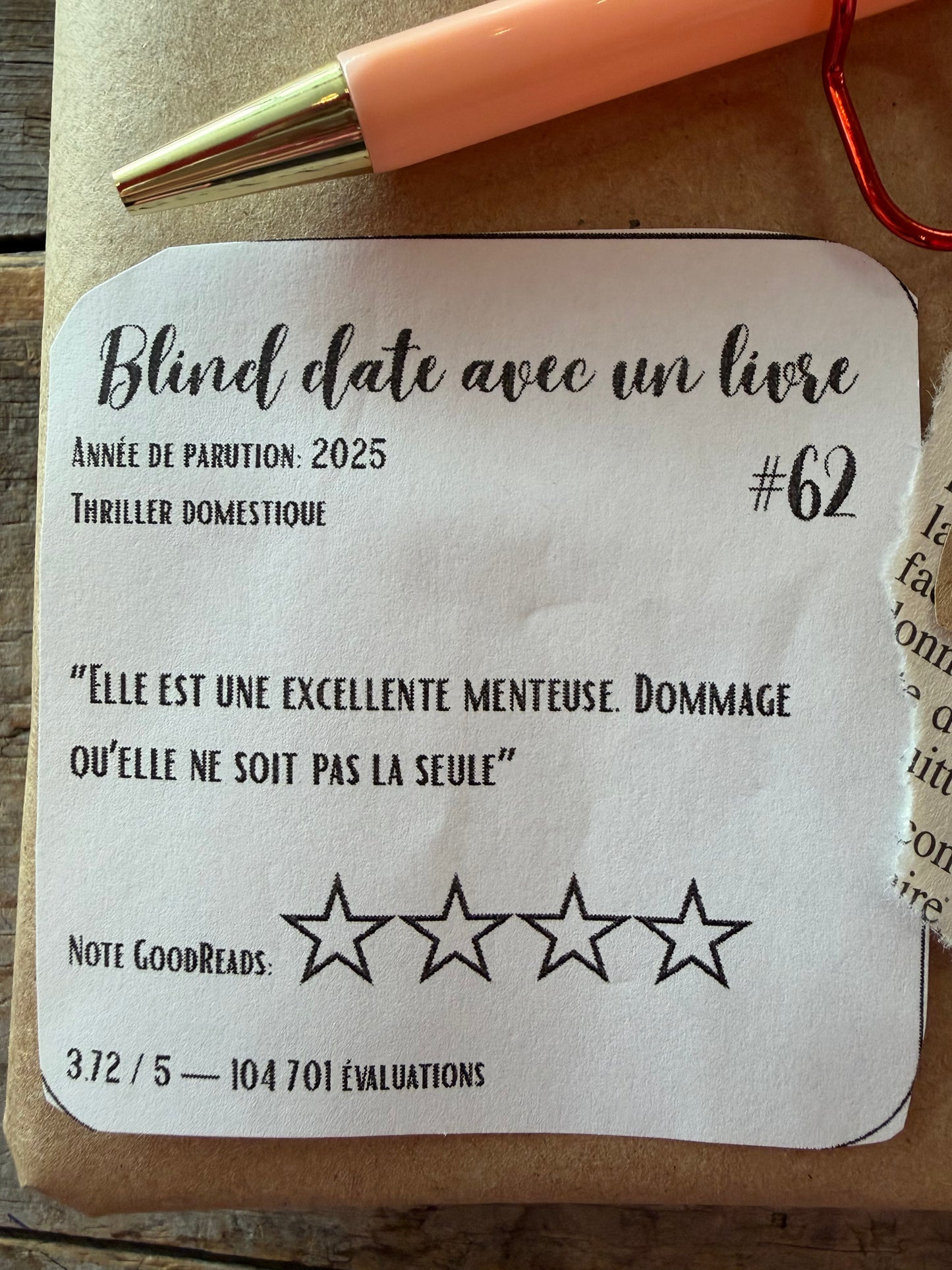 Blind date avec un Livre - #62