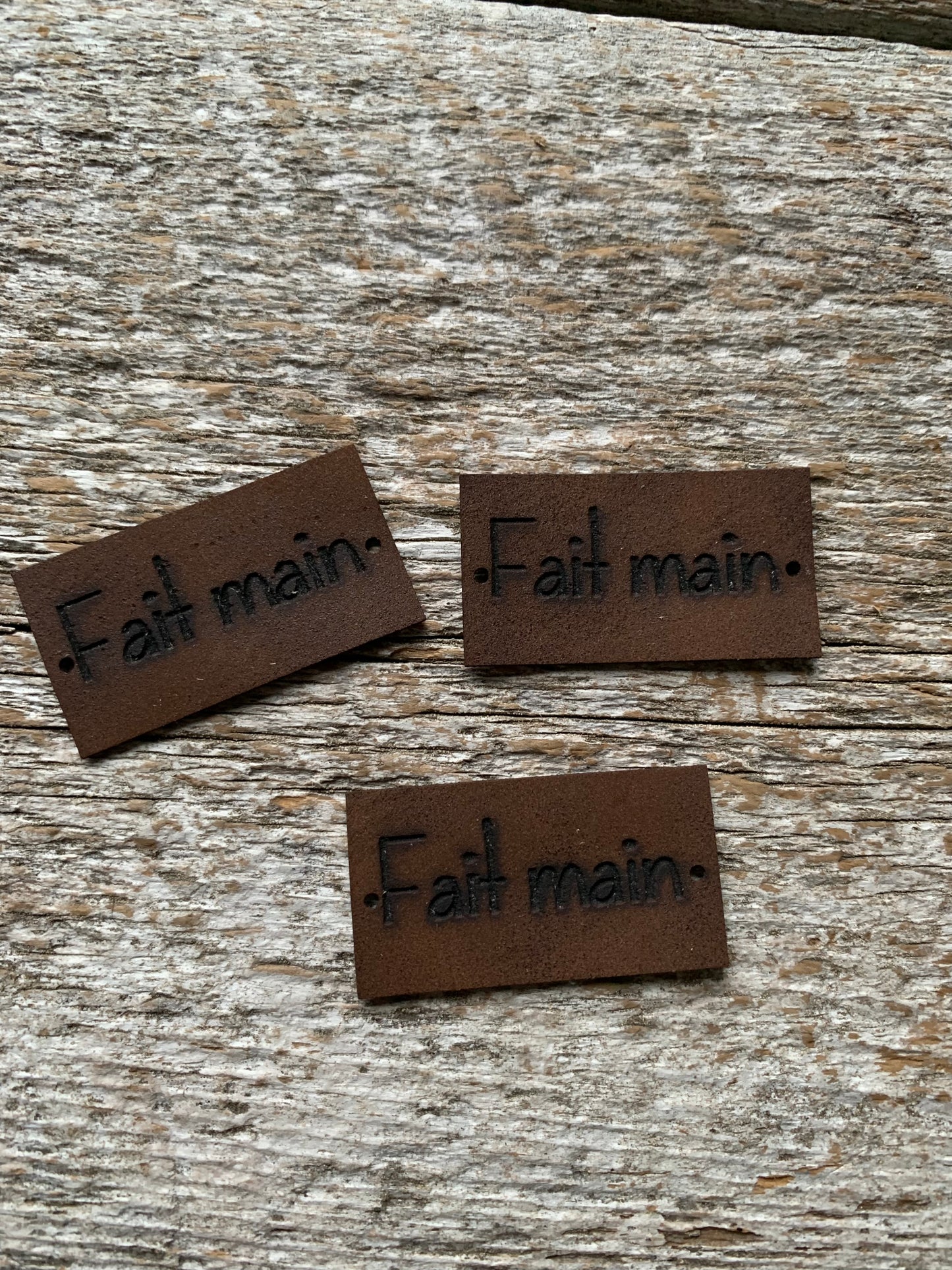 Étiquettes à projet de cuir - Fait Main