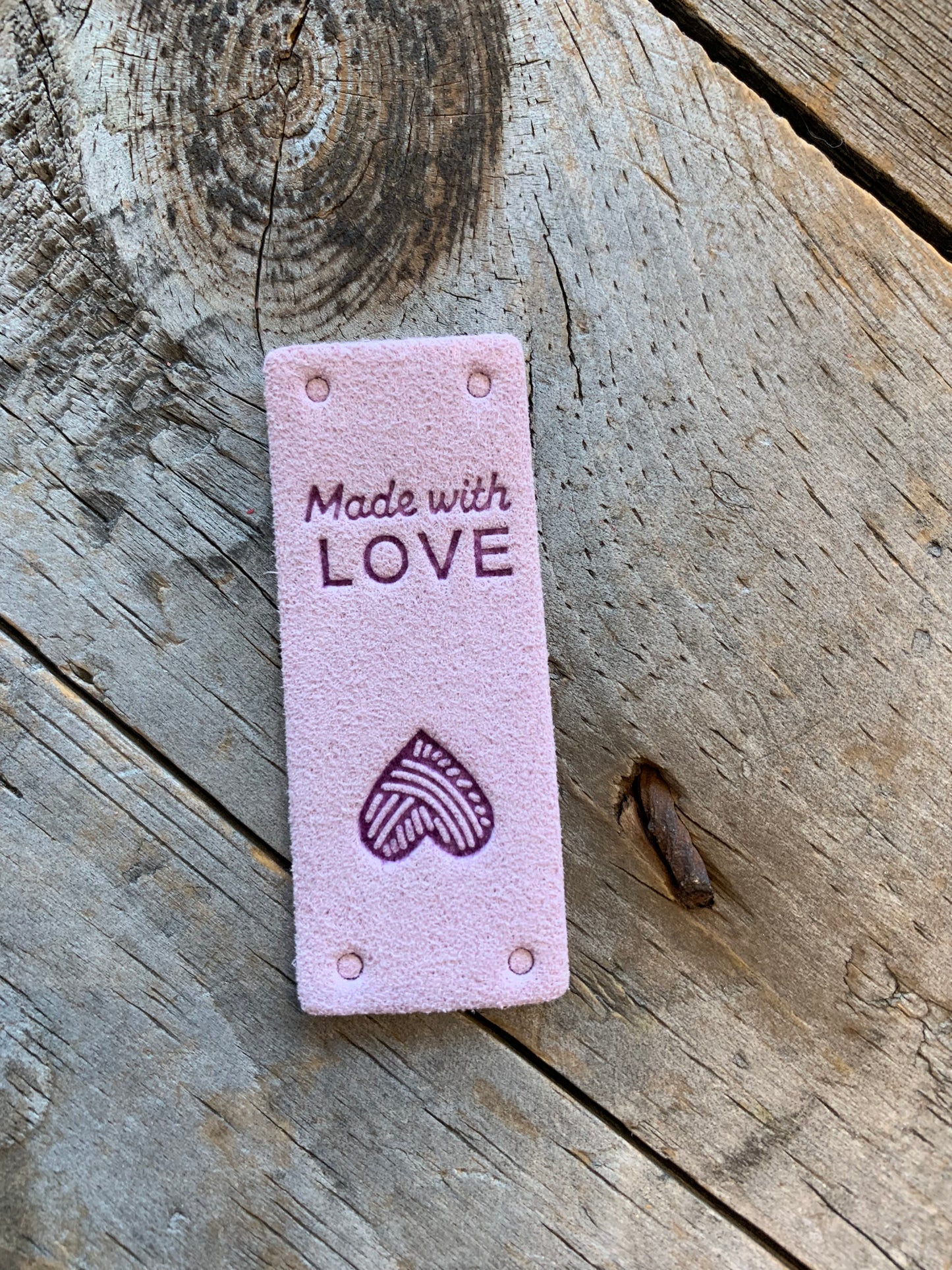 Étiquettes à projet - Made With Love & coeur balle de laine