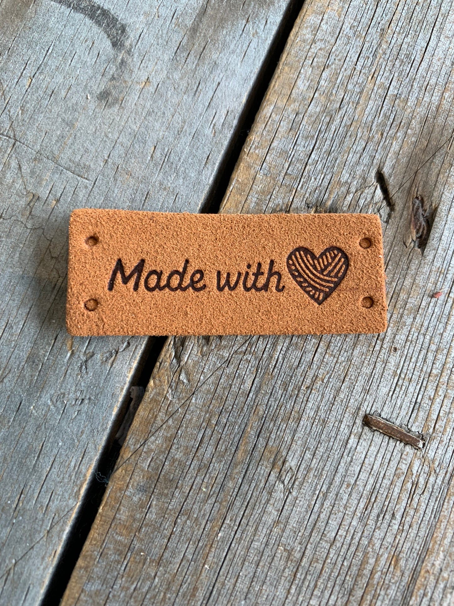 Étiquettes à projet - Made With & coeur balle de laine