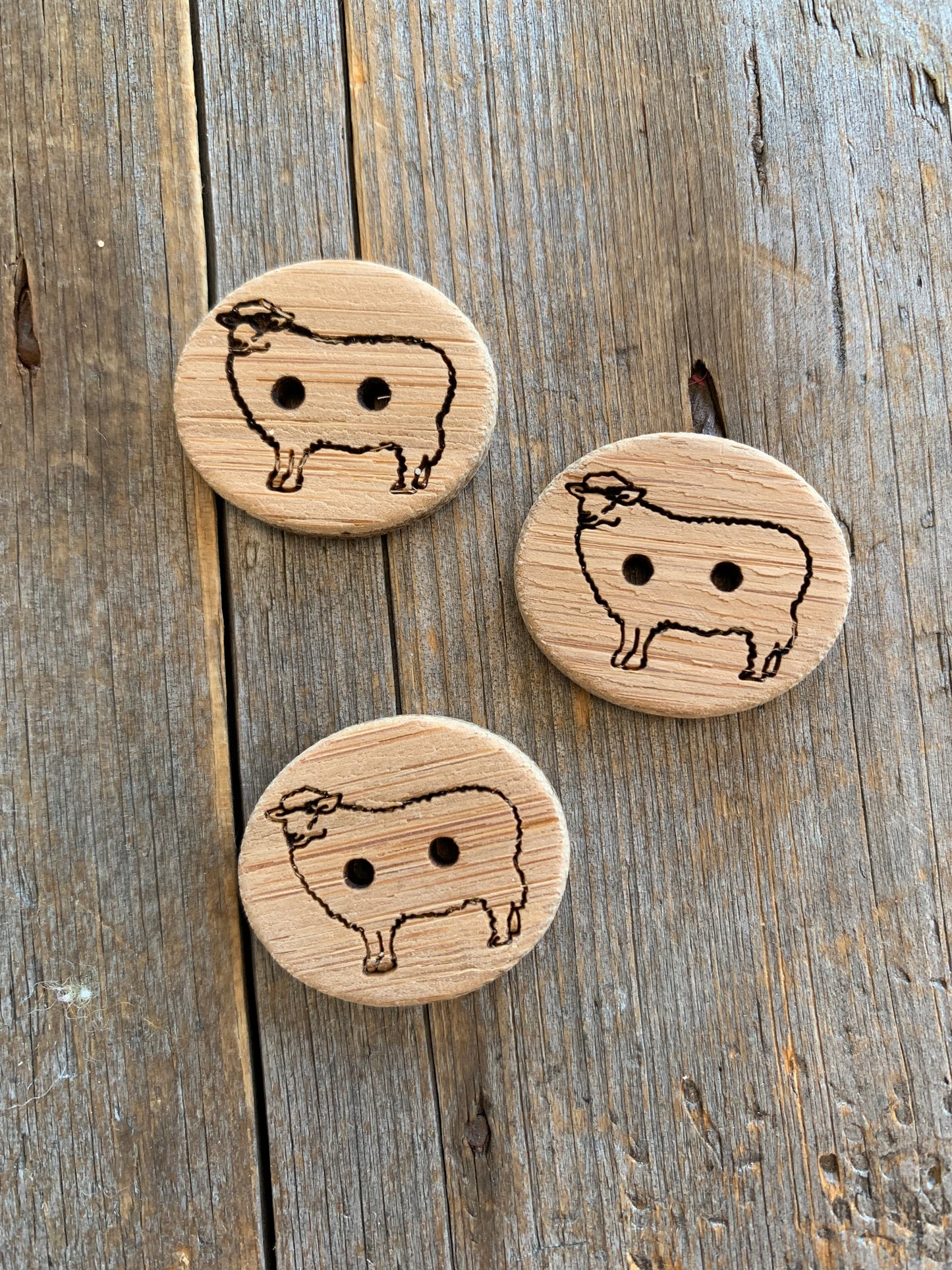 Boutons de bois Moutons