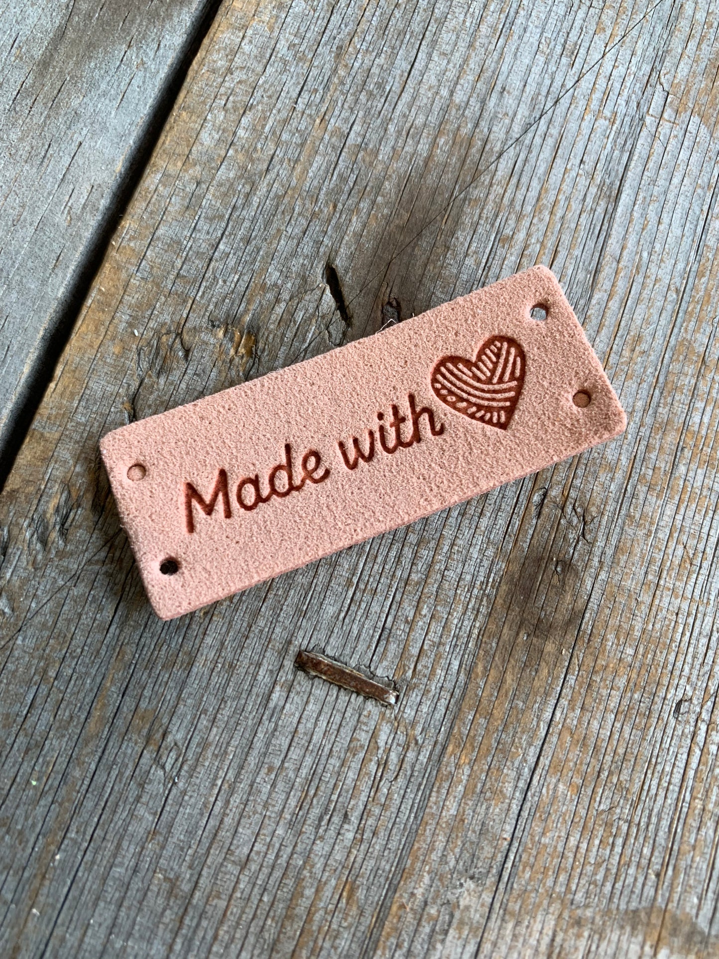 Étiquettes à projet - Made With & coeur balle de laine
