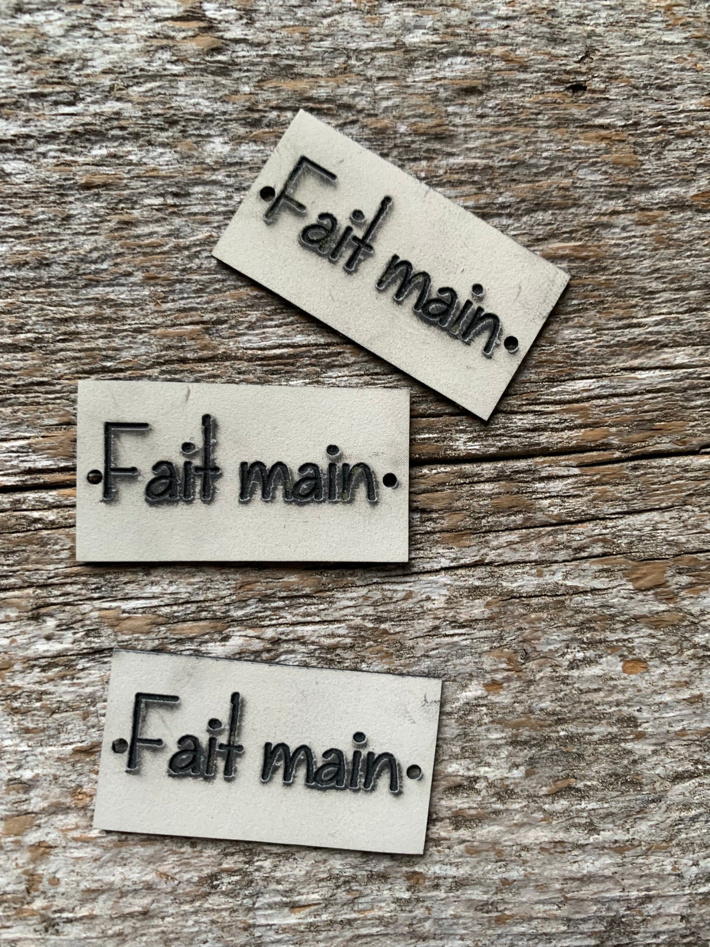 Étiquettes à projet de cuir - Fait Main