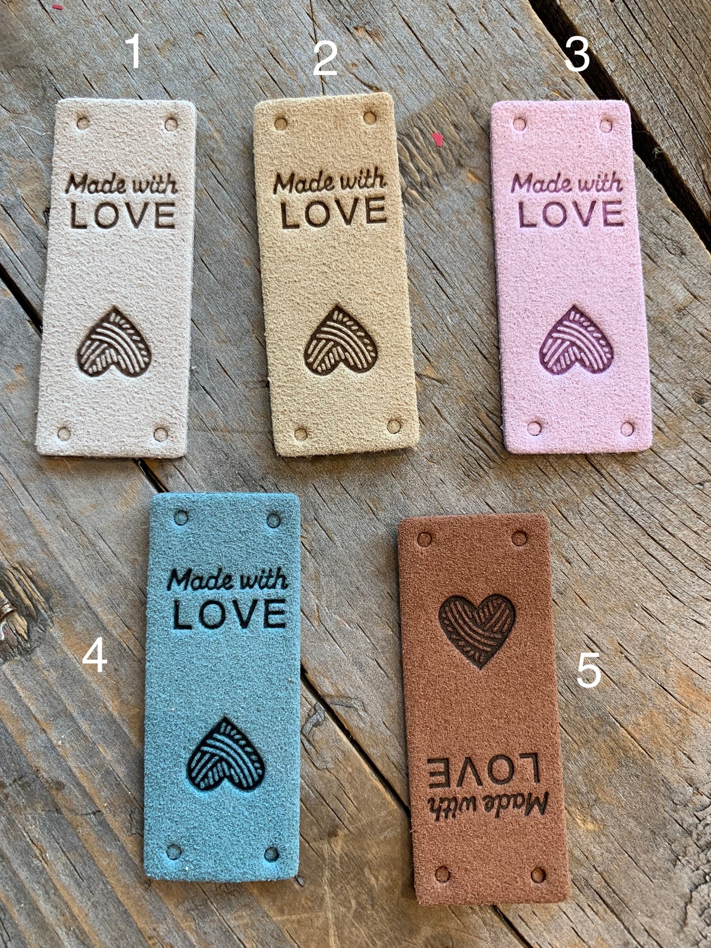Étiquettes à projet - Made With Love & coeur balle de laine