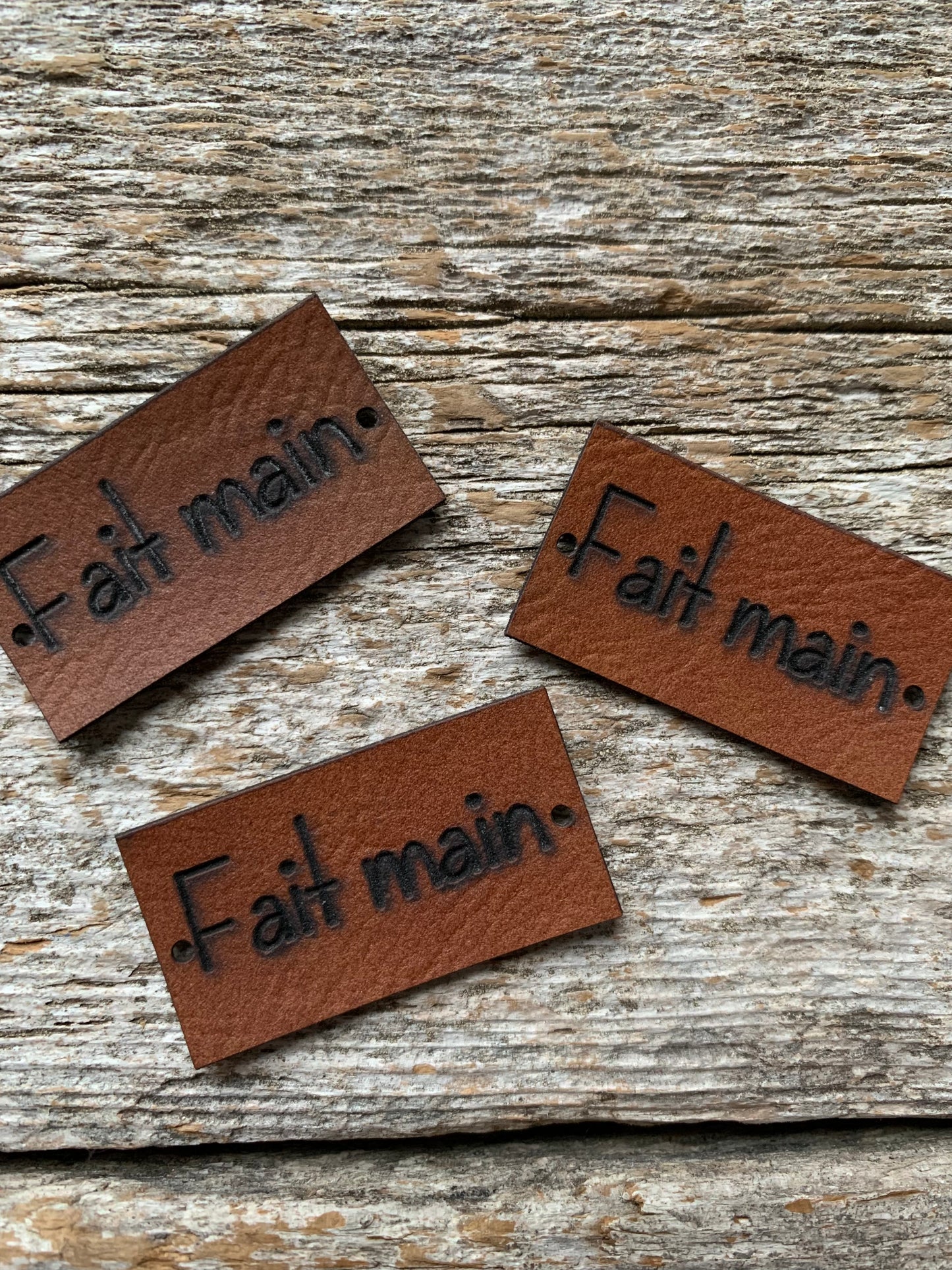 Étiquettes à projet de cuir - Fait Main