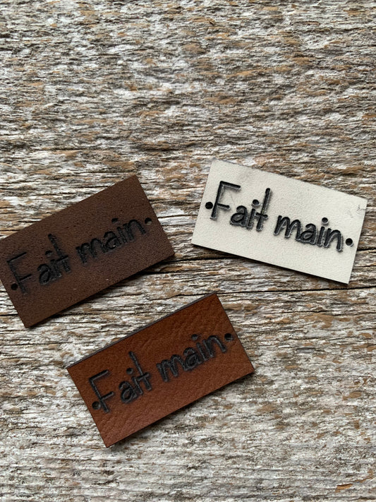 Étiquettes à projet de cuir - Fait Main