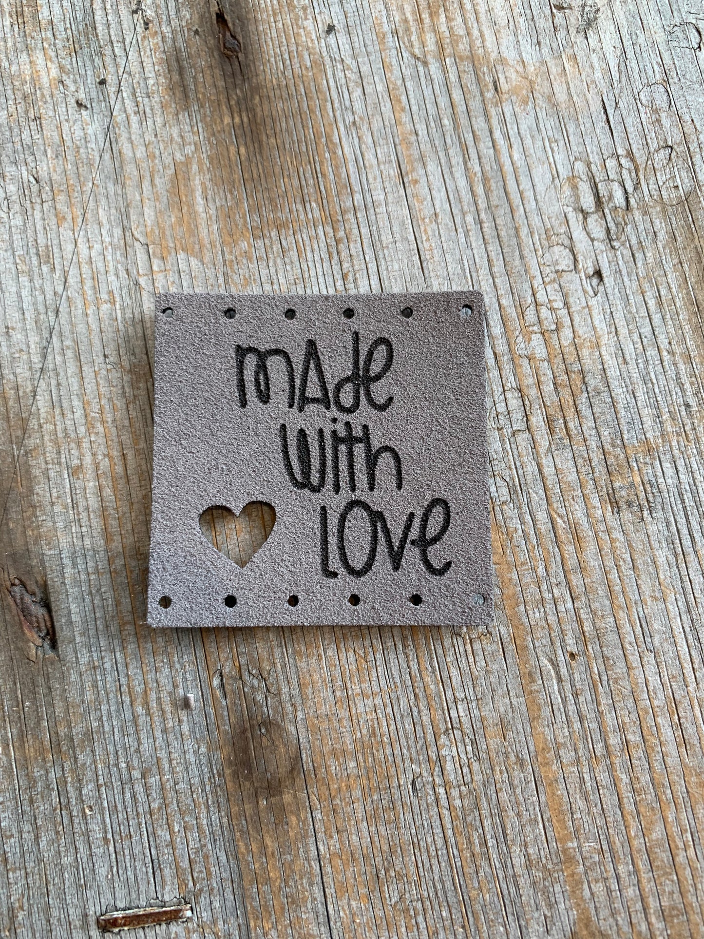 Étiquettes à projet - Made With Love & coeur CARRÉ 3,5cm