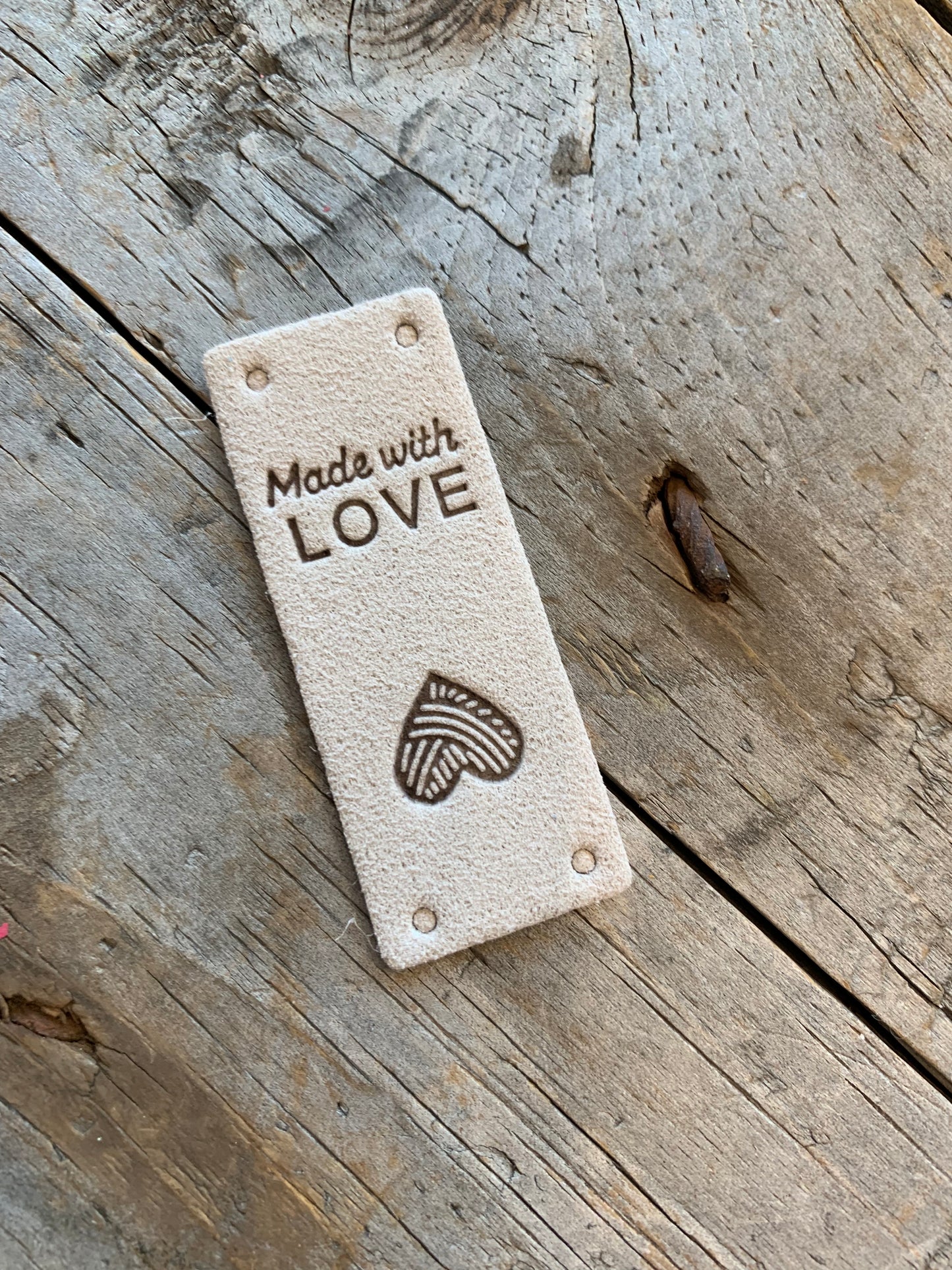 Étiquettes à projet - Made With Love & coeur balle de laine