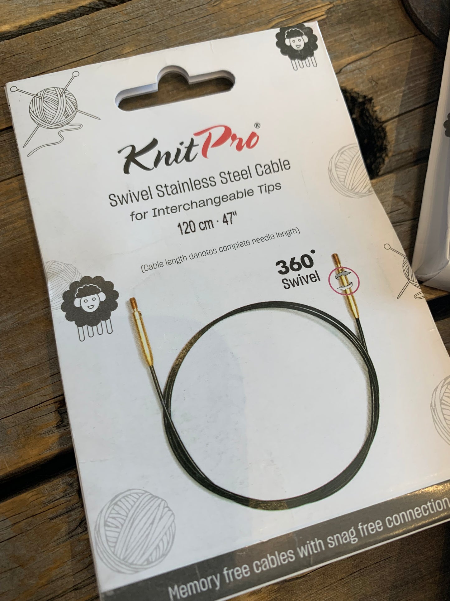 Knit Pro (Knitter’s Pride) - Câbles SWIVEL 360 pour aiguilles interchangeables / Interchangeable needle cord