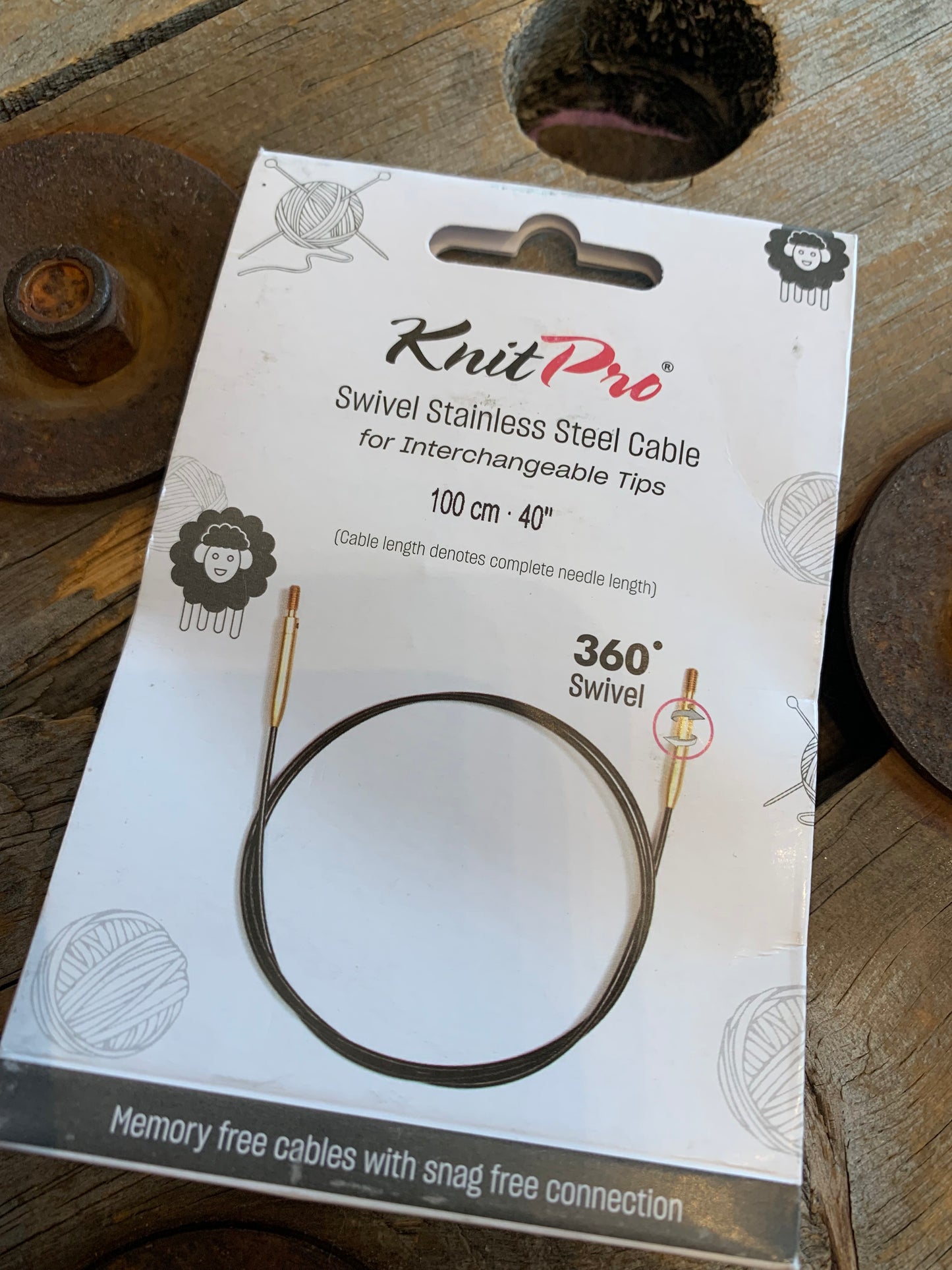 Knit Pro (Knitter’s Pride) - Câbles SWIVEL 360 pour aiguilles interchangeables / Interchangeable needle cord