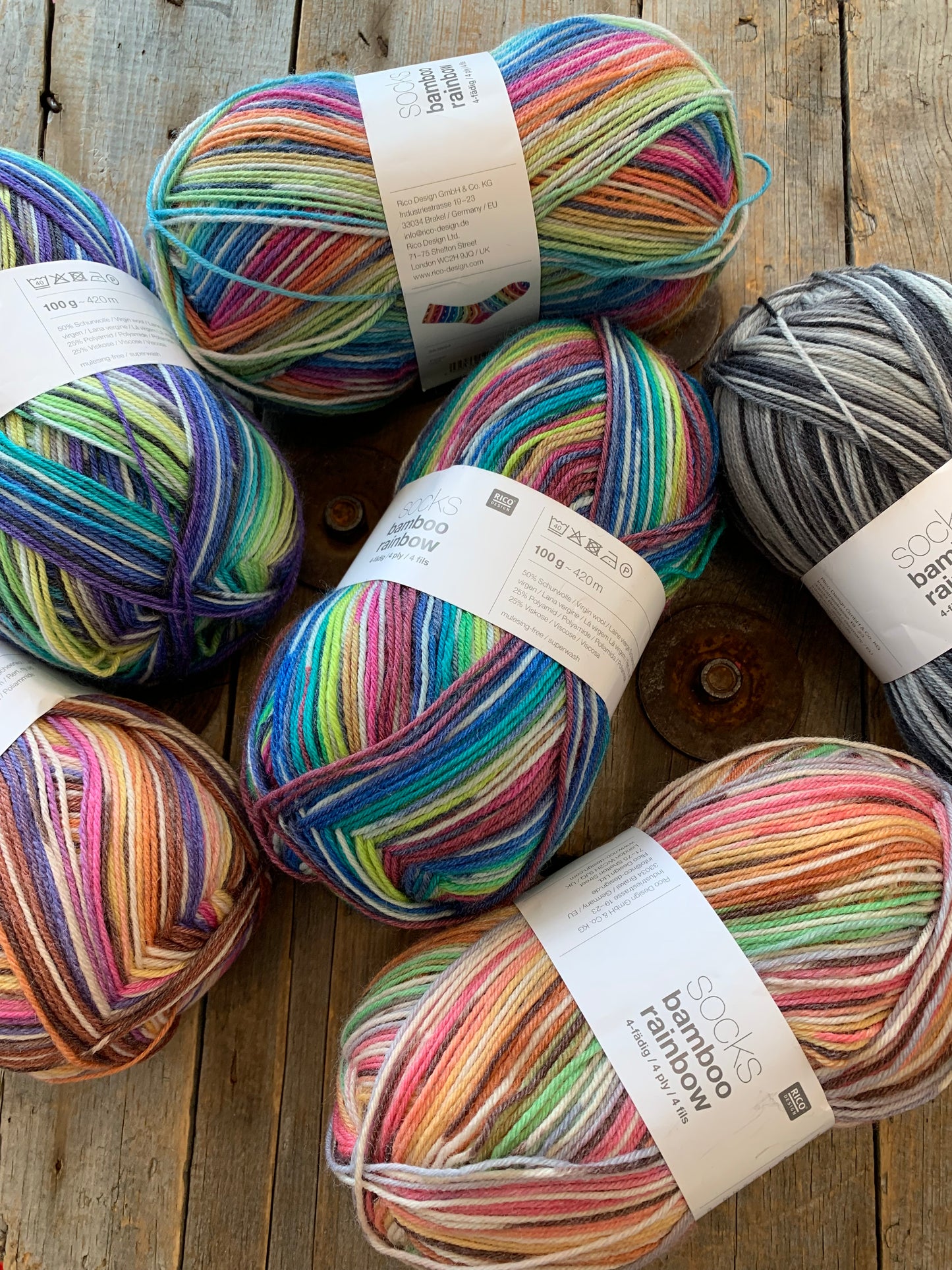 Rico Design - Socks - Bamboo Rainbow