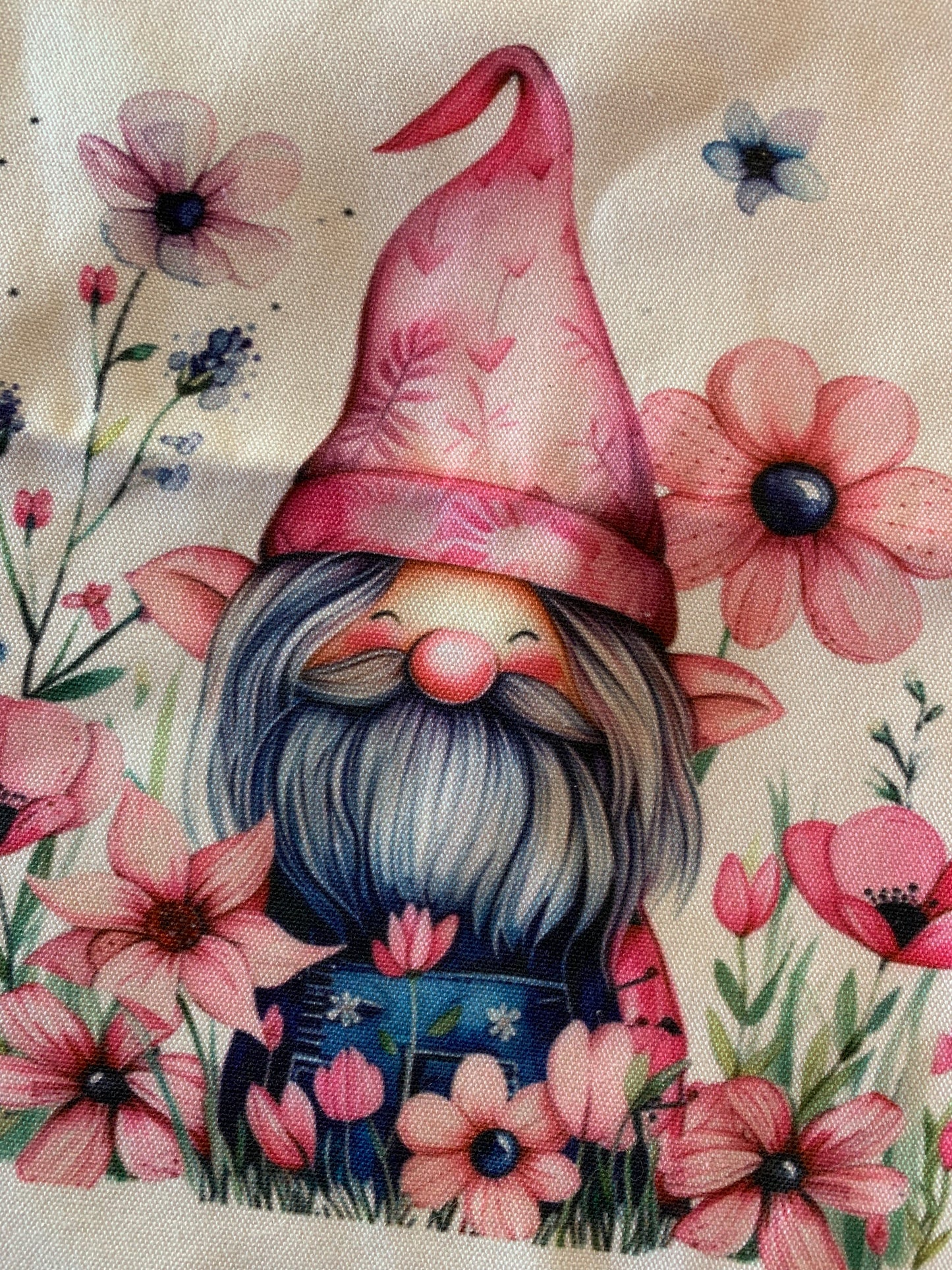 Sac ‘tote-bag’ Gnome Fleurs roses