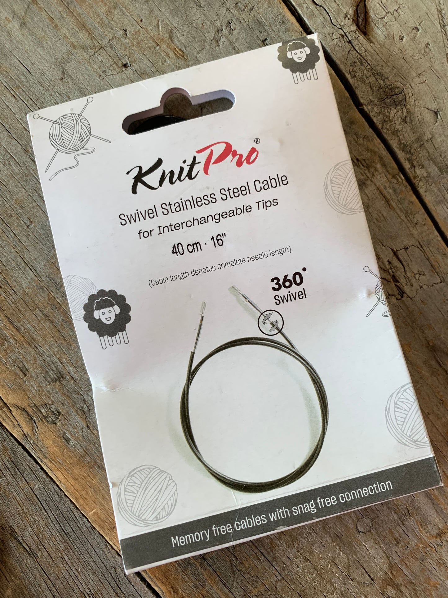 Knit Pro (Knitter’s Pride) - Câbles SWIVEL 360 pour aiguilles interchangeables / Interchangeable needle cord