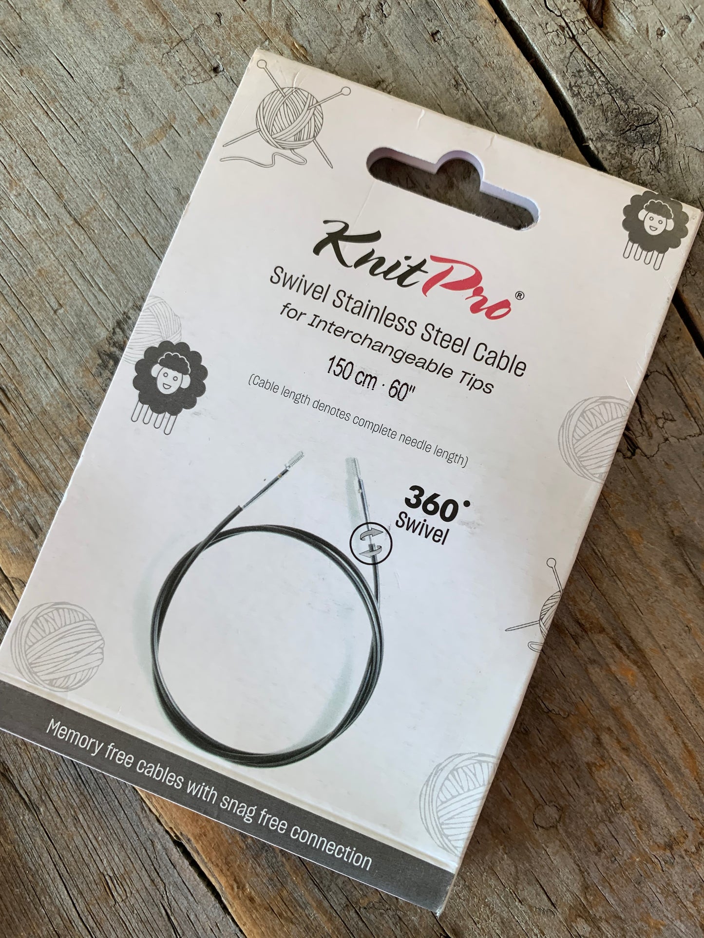 Knit Pro (Knitter’s Pride) - Câbles SWIVEL 360 pour aiguilles interchangeables / Interchangeable needle cord