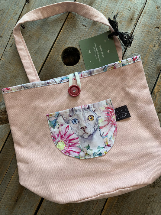 Sac à projet par Simone Gagné - Chats & fleurs