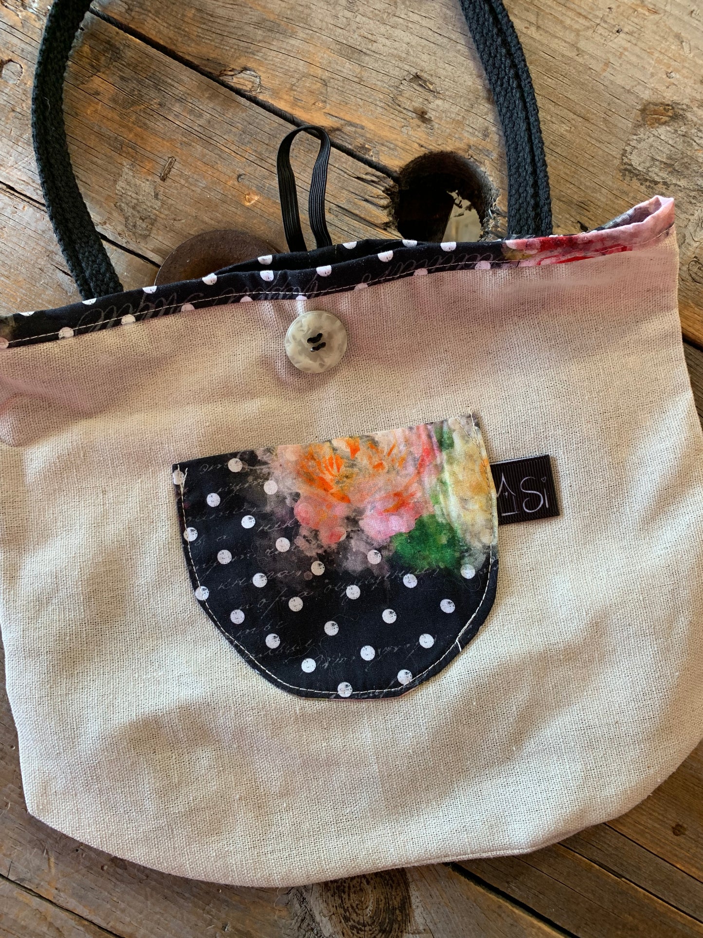 Sac à projet par Simone Gagné - Fleurs & pois
