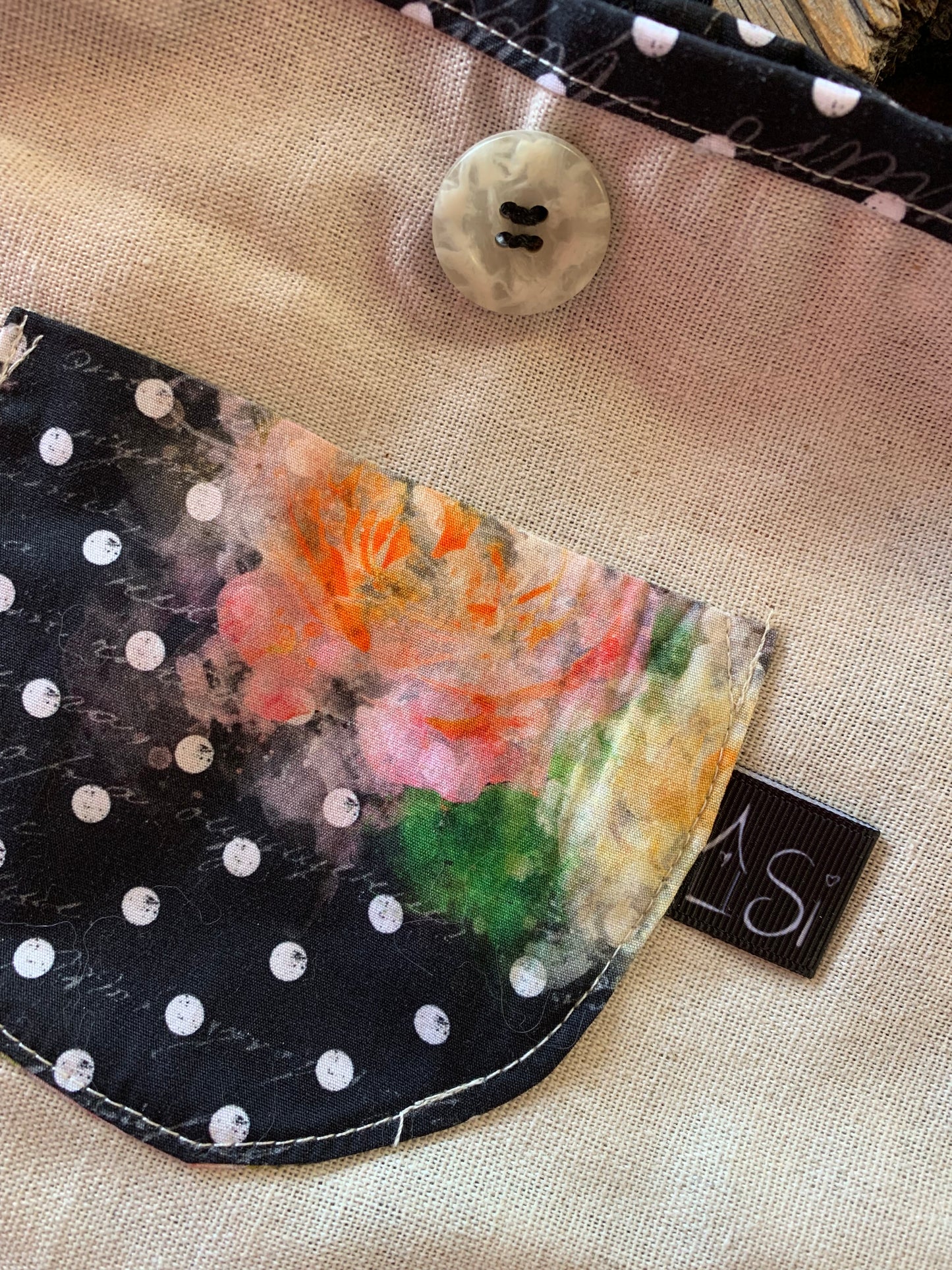 Sac à projet par Simone Gagné - Fleurs & pois