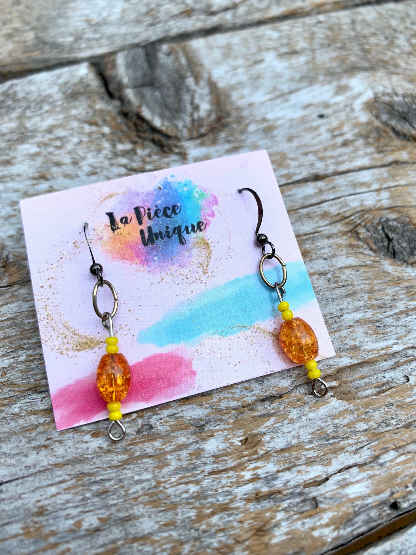 Boucles d’oreilles en perles - Courtes ( +/- 2,5cm ) Par La Pièce Unique