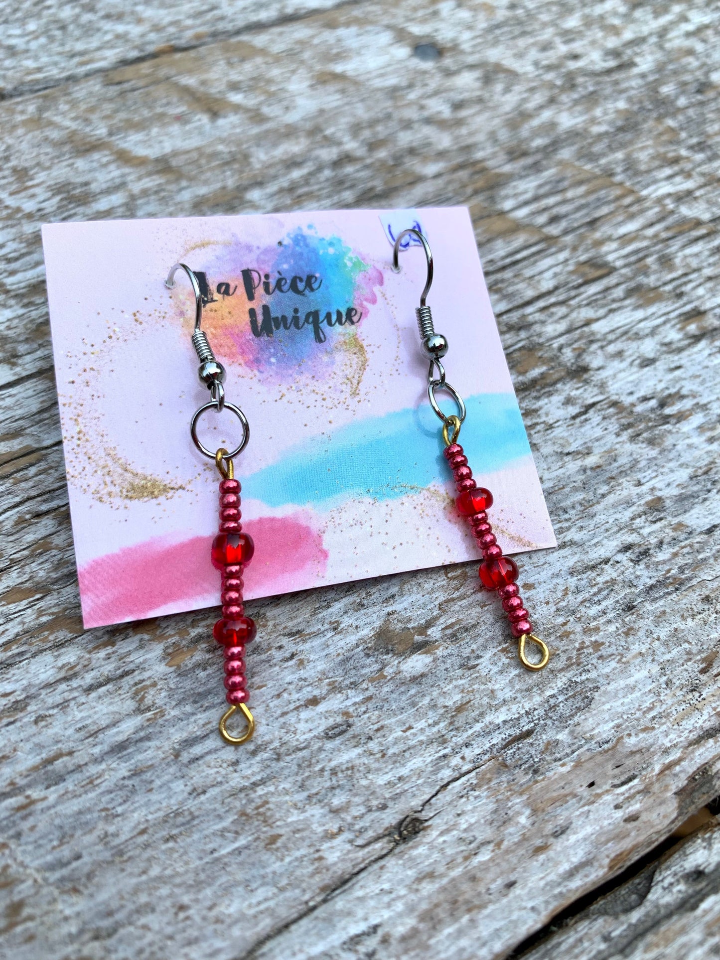 Boucles d’oreilles en perles - Moyennes ( +/- 3cm ) par La Pièce Unique