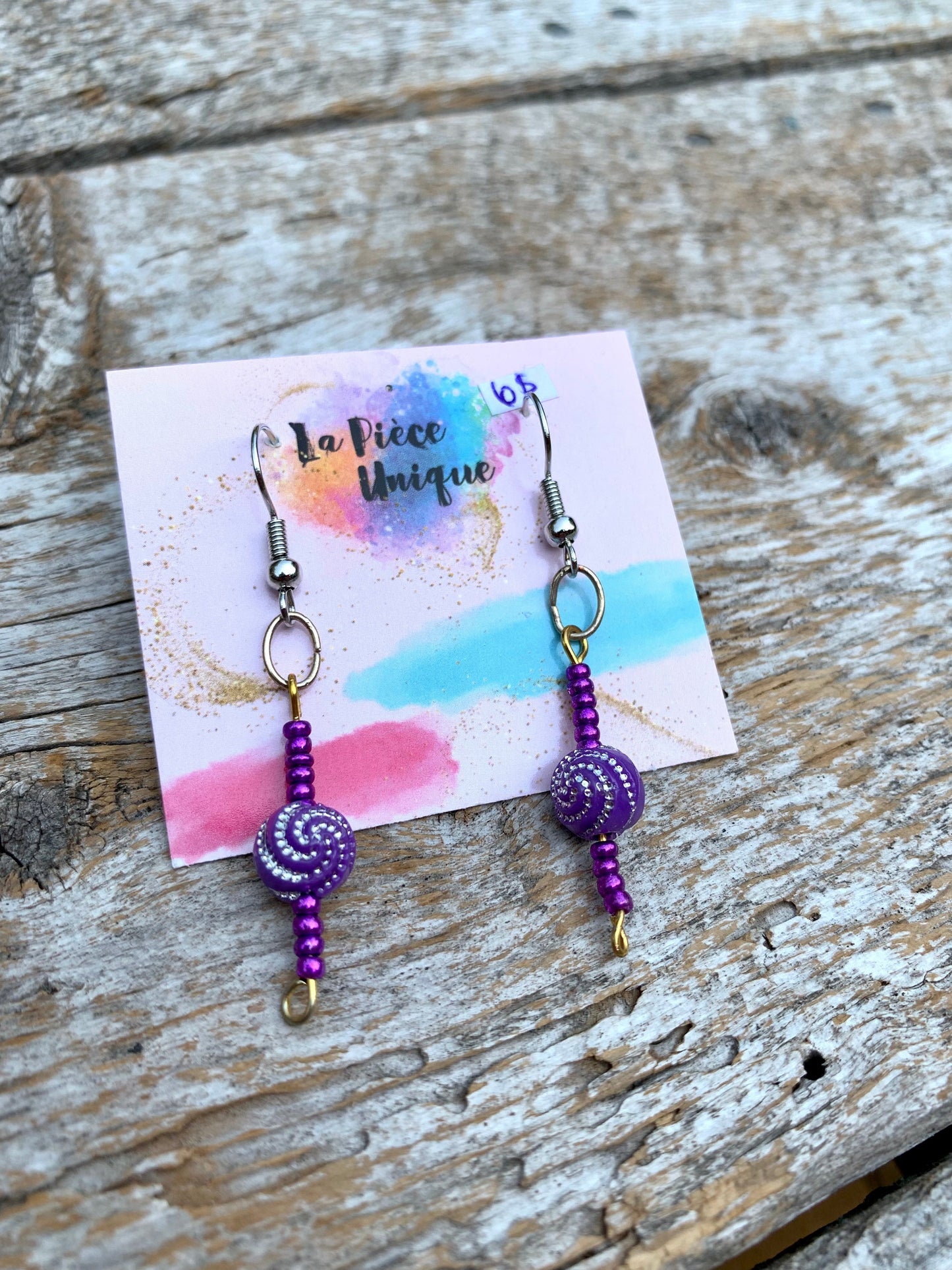 Boucles d’oreilles en perles - Moyennes ( +/- 3cm ) par La Pièce Unique