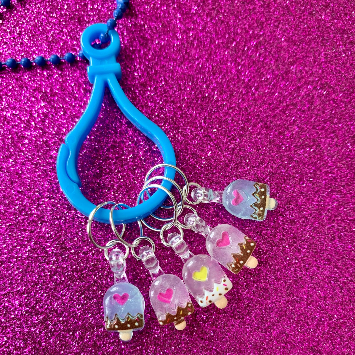 Marqueurs de mailles Popsicles coeurs