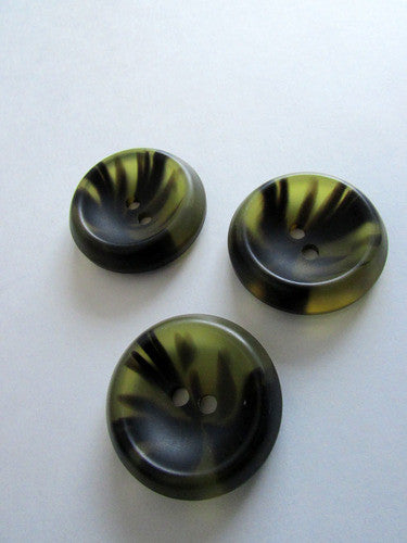 LIQUIDATION- Gros Bouton vert olive et vert pâle 4 cm / Olive and pale green button 1,6''