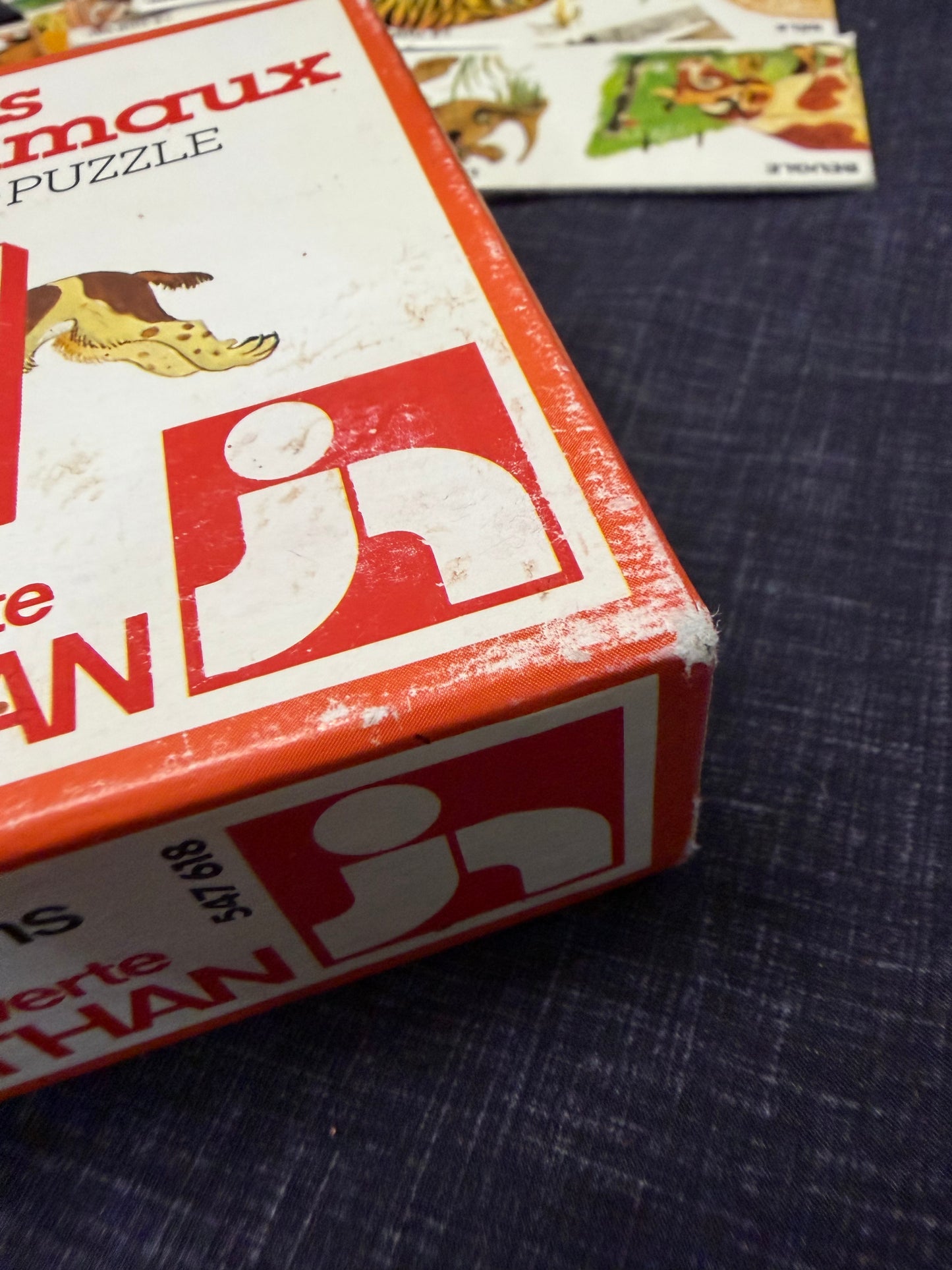 Cris des animaux Nathan 1979 – Domino-Puzzle vintage – Jeu éducatif français – 28 pièces complet