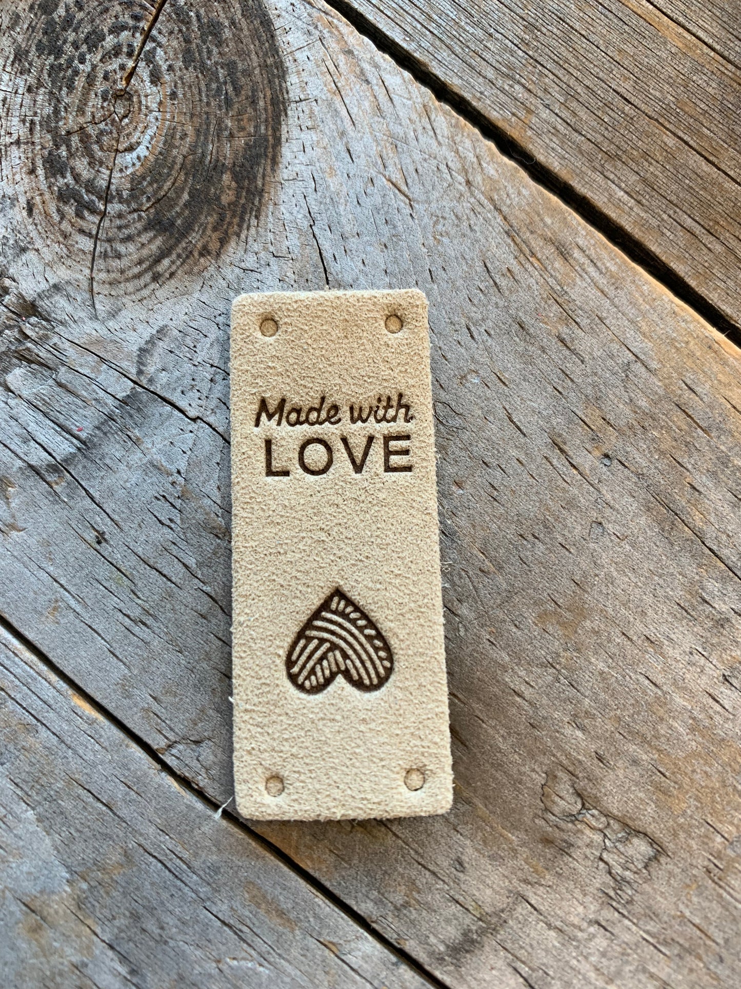 Étiquettes à projet - Made With Love & coeur balle de laine