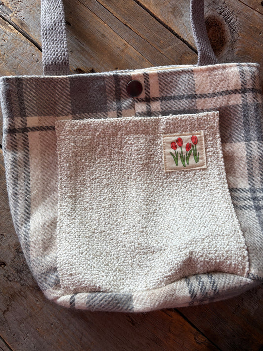 Sac à projet par Simone Gagné - Gris Étiquette Tulipes