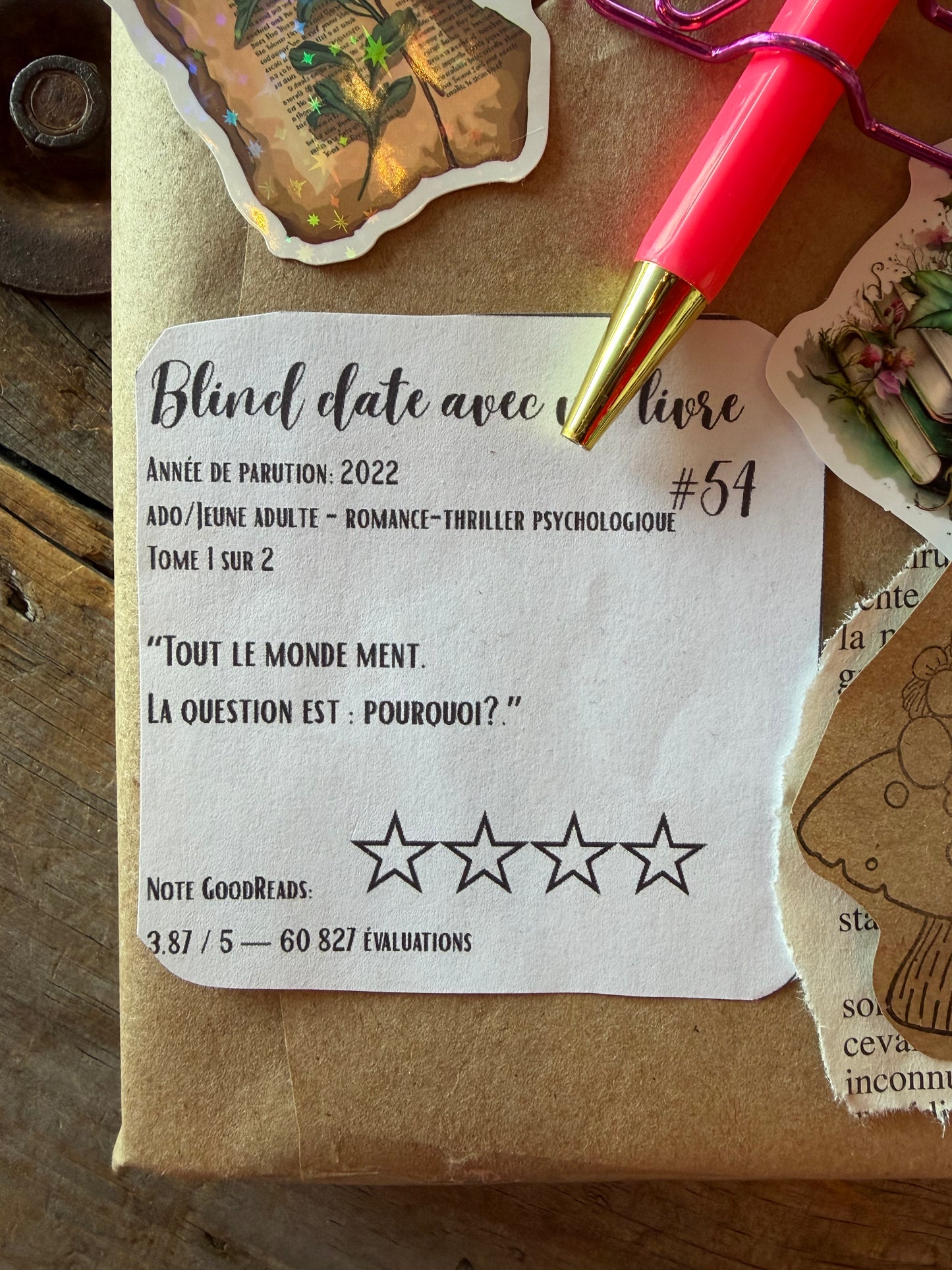 Blind date avec un Livre - #54 *Ado - Jeune Adute*