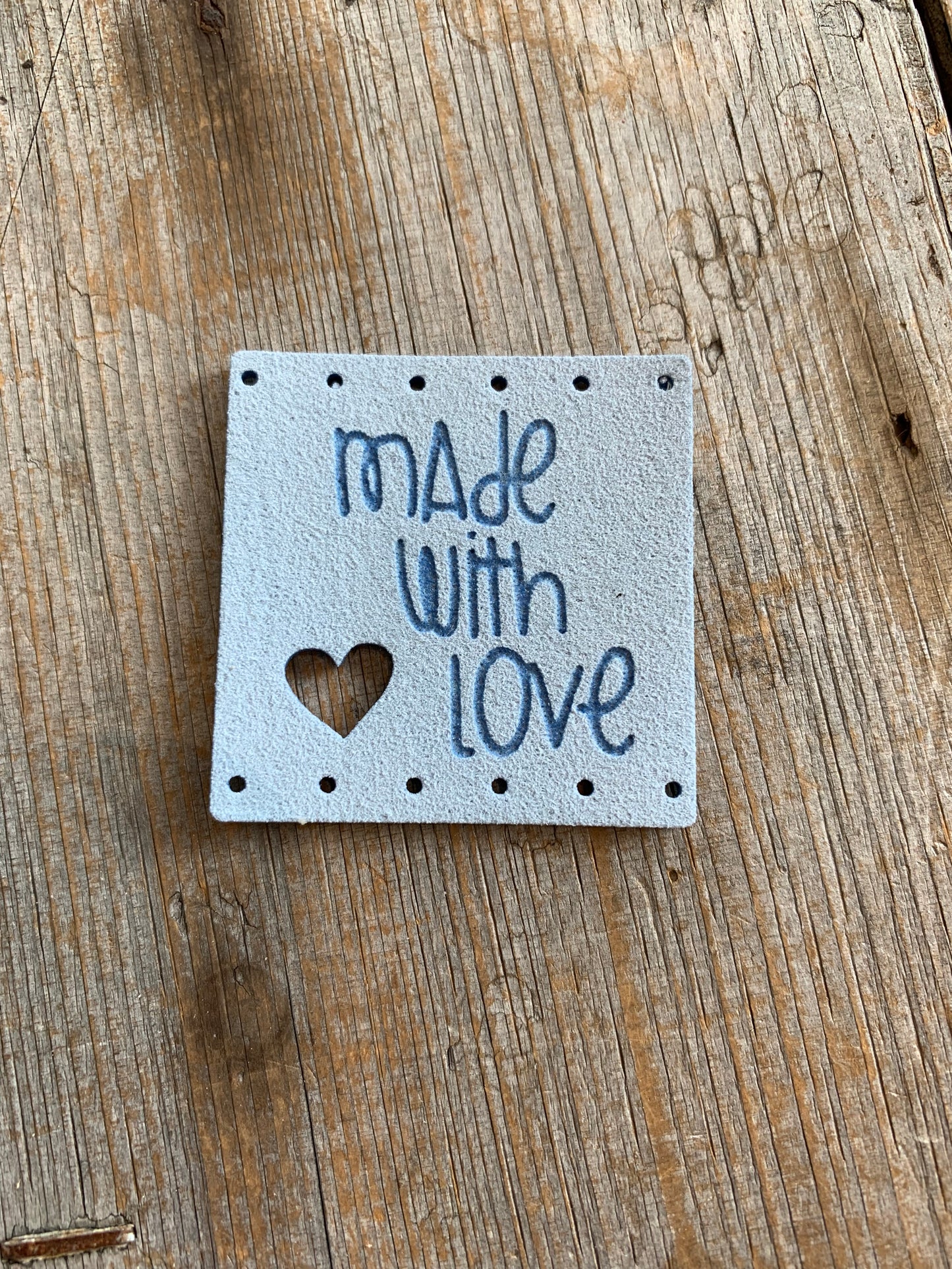 Étiquettes à projet - Made With Love & coeur CARRÉ 3,5cm