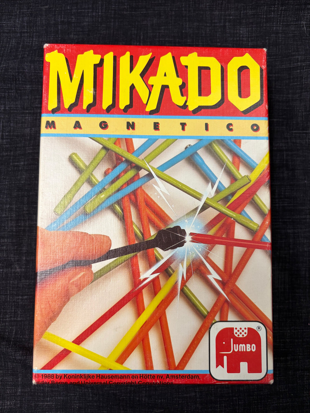 Mikado Magnetico Jumbo 1988 – Jeu vintage de bâtonnets magnétiques – Presque complet - 1 bâtonnet manquant
