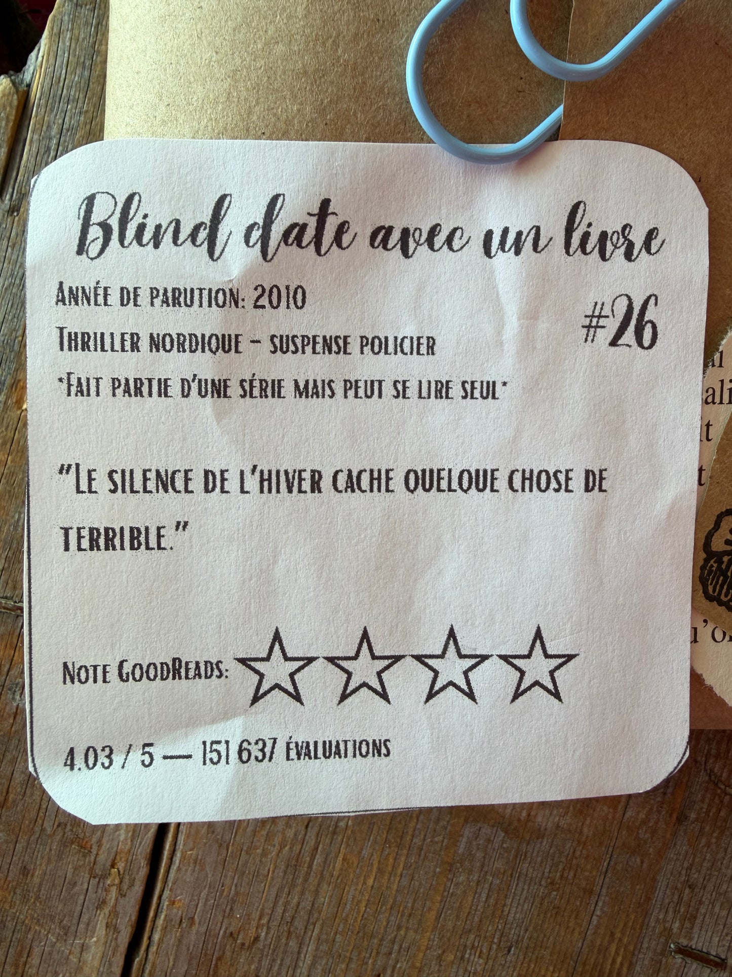 Blind date avec un Livre - #26