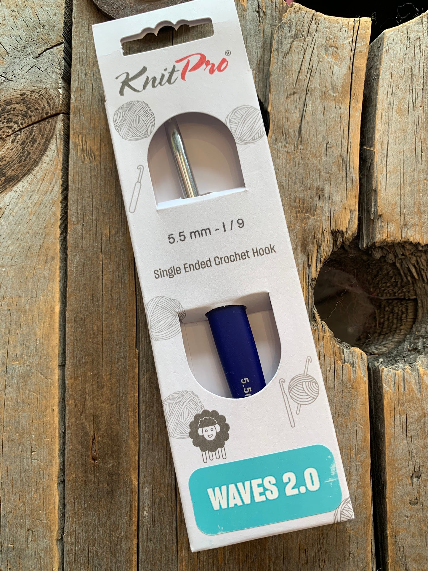 WAVES 2.0 - Knit Pro (Knitter’s Pride) - crochet en aluminium avec manche