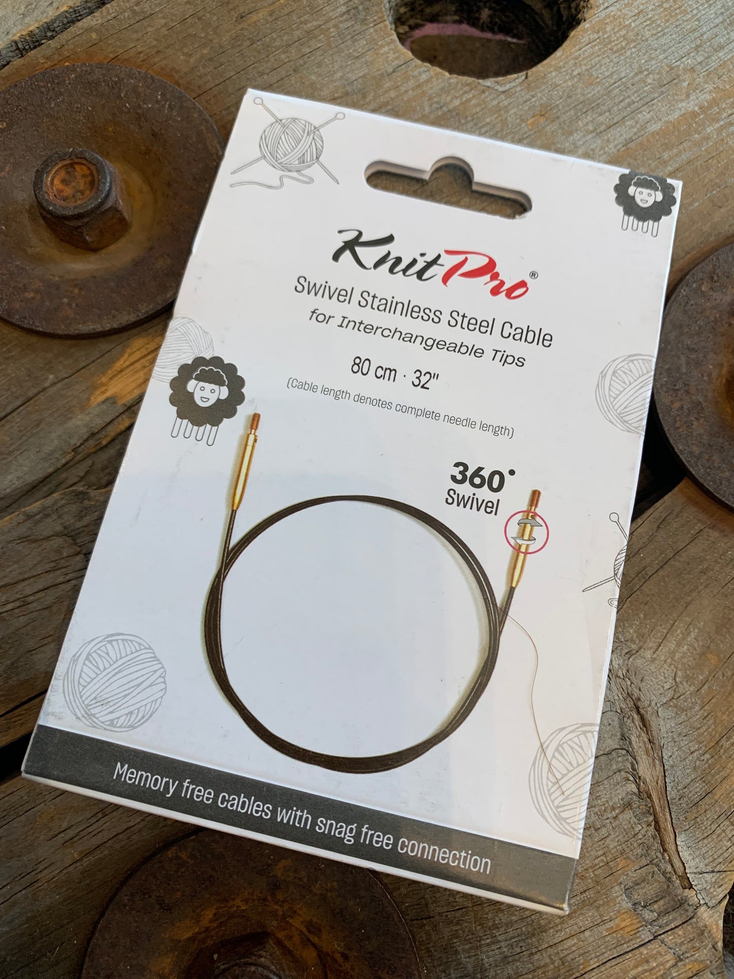 Knit Pro (Knitter’s Pride) - Câbles SWIVEL 360 pour aiguilles interchangeables / Interchangeable needle cord (Copie)