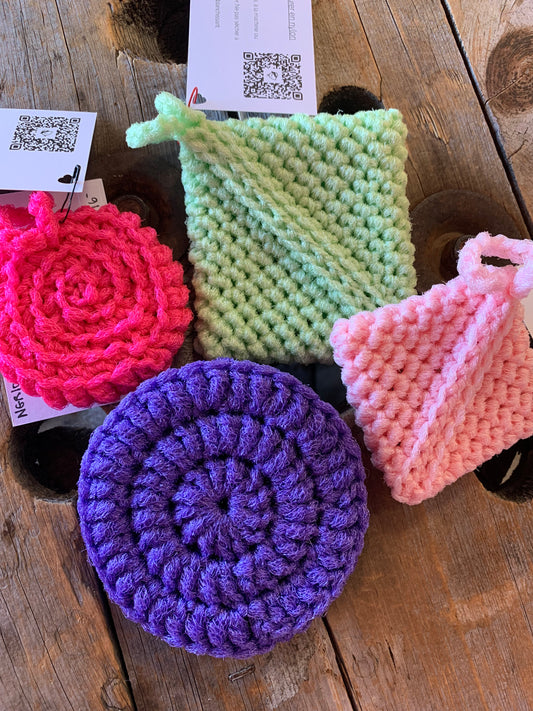 Tampons à récurer en nylon - Tailles et formes variées - Les Créations du Petit Mouton