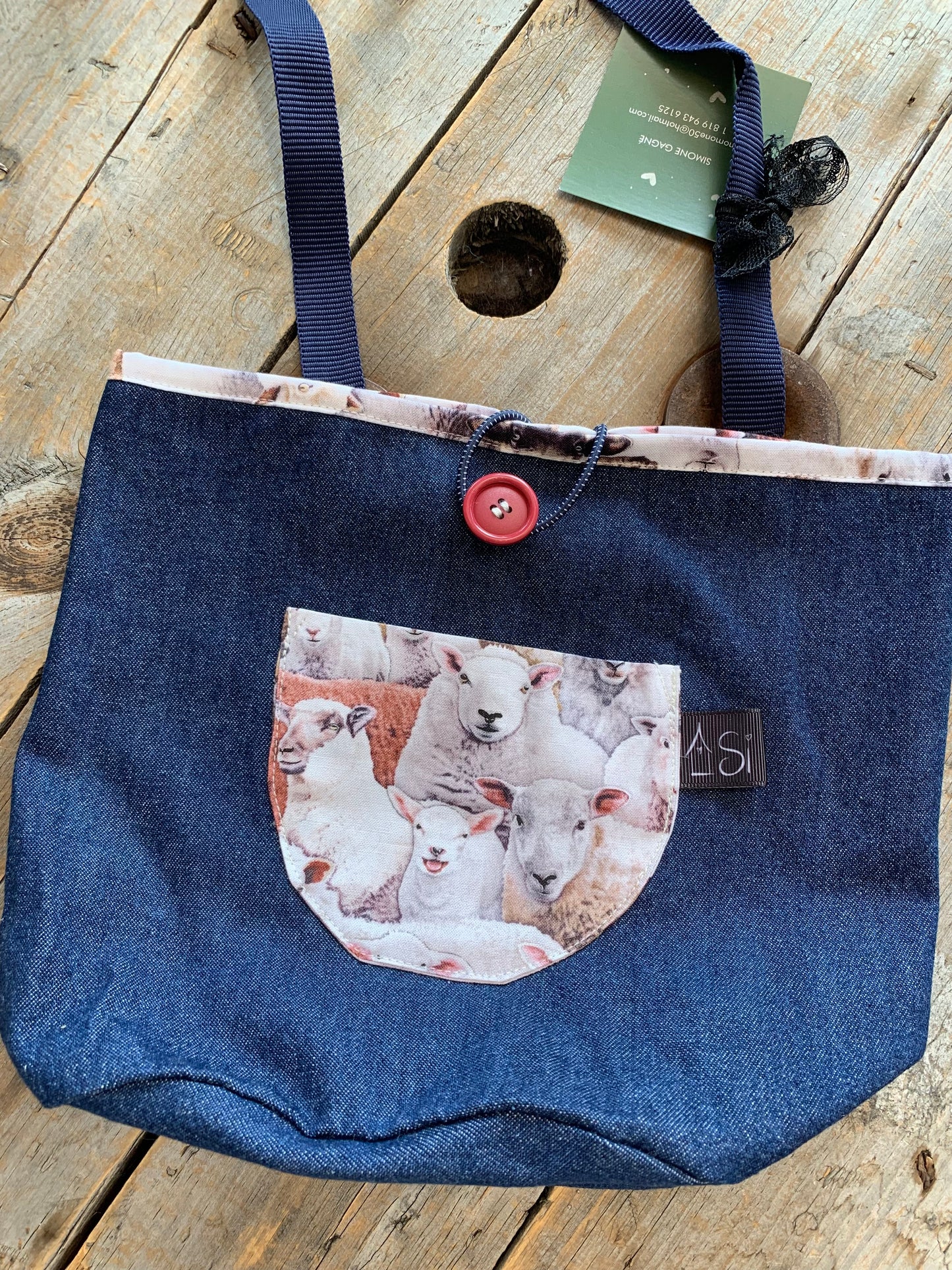 Sac à projet par Simone Gagné - Moutons sac de Jeans