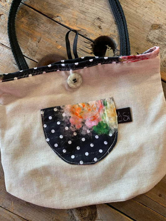 Sac à projet par Simone Gagné - Fleurs & pois