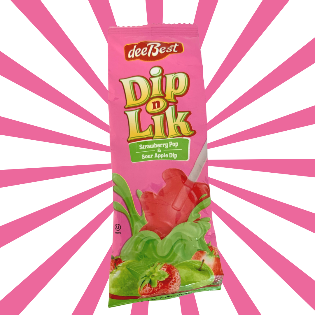 Dip ‘N’ Lik - Sucette fraise & trempage à la pomme surette