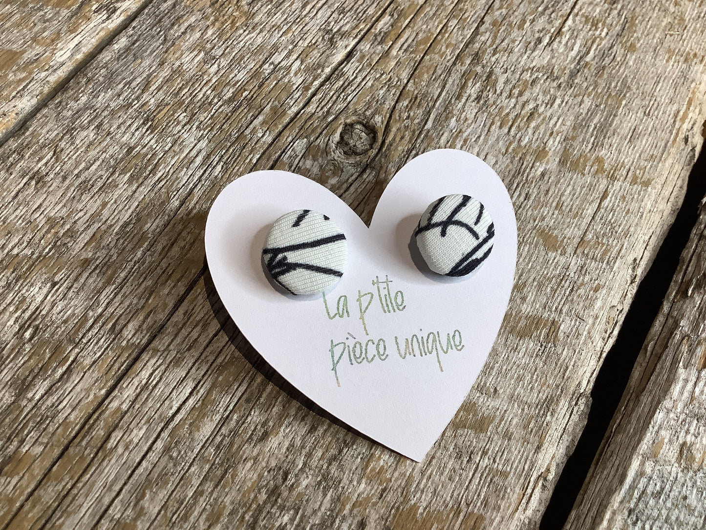 Boucles d’Oreilles tissus - 14 mm par La Pièce Unique