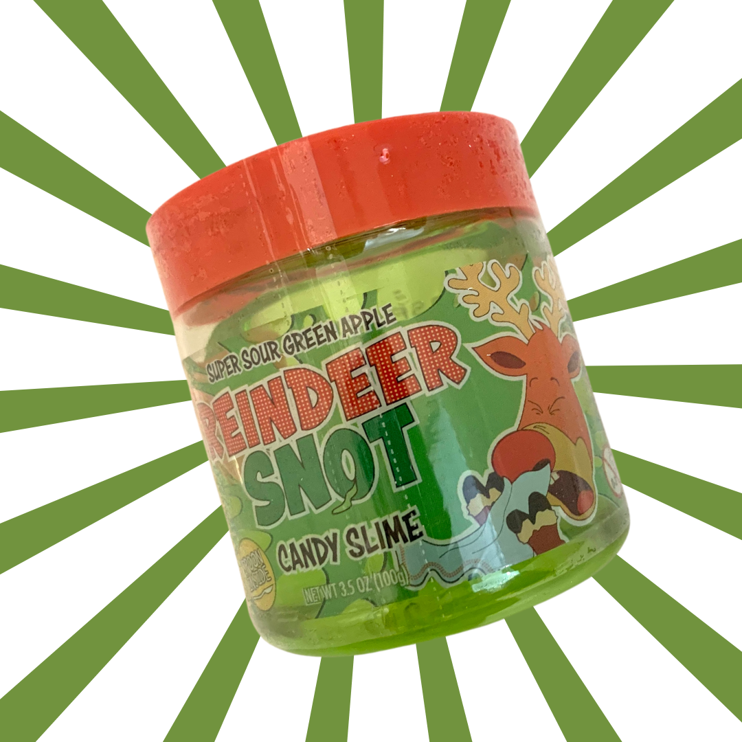 Slime sure ‘morve’ de renne - bonbon Slime acidulée à la pomme verte - Reindeer Snot - 100 gr